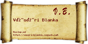 Vásári Blanka névjegykártya
